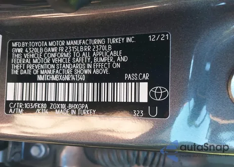 2022 Toyota C-Hr Xle from USA, damaged, VIN NMTKHMBX6NR141340